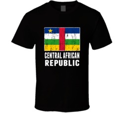 Central African Republic Country Flag Patriotic Distressed T Shirt
