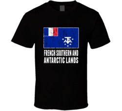 French Southern And Antarctic Lands Country Flag Patriotic Distressed 
