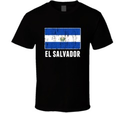El Salvador Country Flag Patriotic Distressed T Shirt
