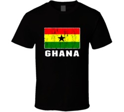 Ghana Country Flag Patriotic Distressed T Shirt