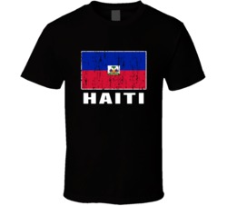 Haiti Country Flag Patriotic Distressed T Shirt