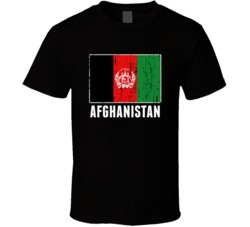 Afghanistan Counry Flag Patriotic Distressed T Shirt