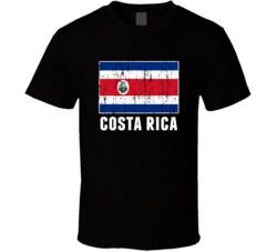 Costa Rica Country Flag Patriotic Distressed T Shirt