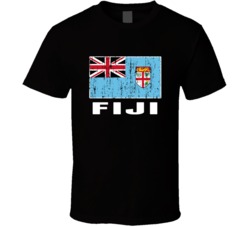 Fiji Country Flag Patriotic Distressed T Shirt