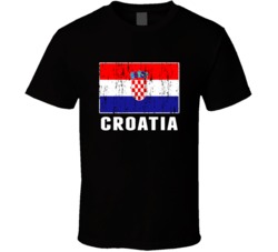 Croatia Country Flag Patriotic Distressed T Shirt