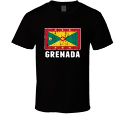 Grenada Country Flag Patriotic Distressed T Shirt