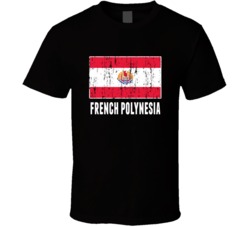 French Polynesia Country Flag Patriotic Distressed T Shirt