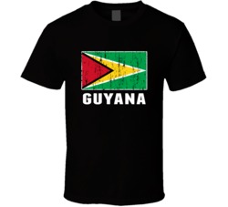 Guyana Country Flag Patriotic Distressed T Shirt