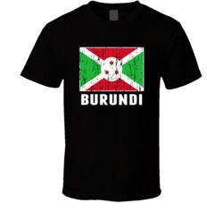 Burundi Country Flag Patriotic Distressed T Shirt
