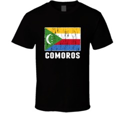 Comoros Country Flag Patriotic Distressed T Shirt