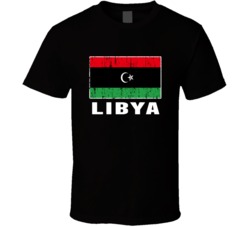 Libya Country Flag Patriotic Distressed T Shirt