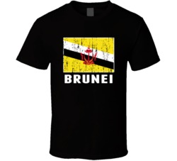 Brunei Country Flag Patriotic Distressed T Shirt