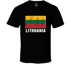 Lithuania Country Flag Patriotic Distressed T Shirt