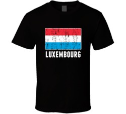 Luxembourg Country Flag Patriotic Distressed T Shirt