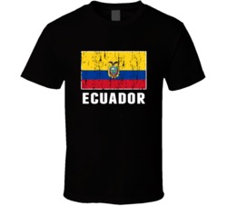 Ecuador Country Flag Patriotic Distressed T Shirt