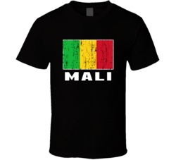 Mali Country Flag Patriotic Distressed T Shirt