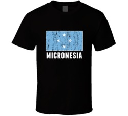 Micronesia Country Flag Patriotic Distressed T Shirt