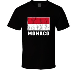 Monaco Country Flag Patriotic Distressed T Shirt
