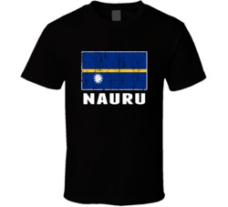 Nauru Country Flag Patriotic Distressed T Shirt