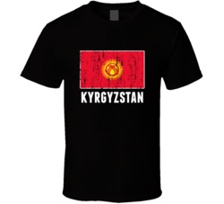 Kyrgyzstan Country Flag Patriotic Distressed T Shirt