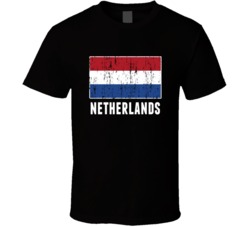 Netherlands Country Flag Patriotic Distressed T Shirt