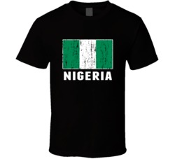 Nigeria Country Flag Patriotic Distressed T Shirt