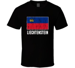 Liechtenstein Country Flag Patriotic Distressed T Shirt
