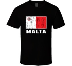 Malta Country Flag Patriotic Distressed T Shirt