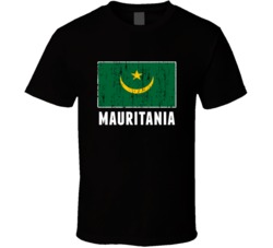 Mauritania Country Flag Patriotic Distressed T Shirt
