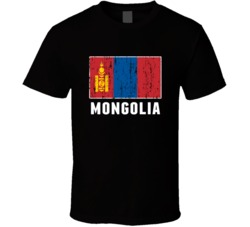 Mongolia Country Flag Patriotic Distressed T Shirt