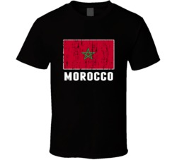 Morocco Country Flag Patriotic Distressed T Shirt