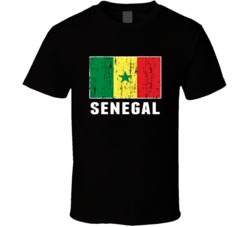 Senegal Country Flag Patriotic Distressed T Shirt
