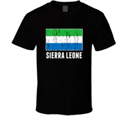 Sierra Leone Country Flag Patriotic Distressed T Shirt