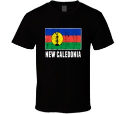 New Caledonia Country Flag Patriotic Distressed T Shirt