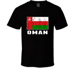 Oman Country Flag Patriotic Distressed T Shirt