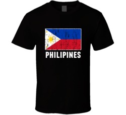 Philipines Country Flag Patriotic Distressed T Shirt