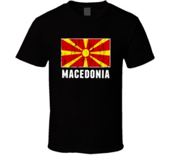 Macedonia Country Flag Patriotic Distressed T Shirt