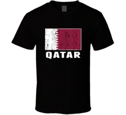 Qatar Country Flag Patriotic Distressed T Shirt
