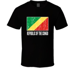 Republic Of The Congo Country Flag Patriotic Distressed T Shirt