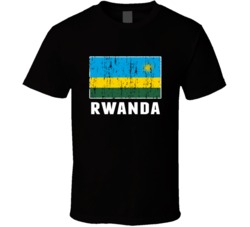 Rwanda Country Flag Patriotic Distressed T Shirt