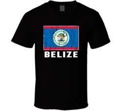 Belize Country Flag Patriotic Distressed T Shirt