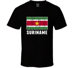 Suriname Country Flag Patriotic Distressed T Shirt