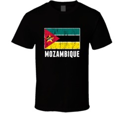 Mozambique Country Flag Patriotic Distressed T Shirt