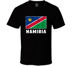 Namibia Country Flag Patriotic Distressed T Shirt