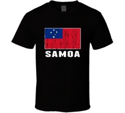 Samoa Country Flag Patriotic Distressed T Shirt