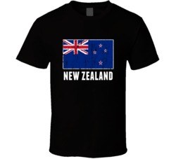 New Zealand Country Flag Patriotic Distressed T Shirt