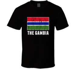 The Gambia Country Flag Patriotic Distressed T Shirt