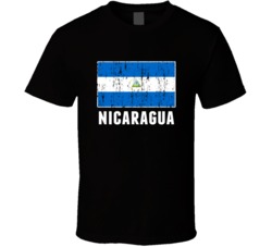 Nicaragua Country Flag Patriotic Distressed T Shirt