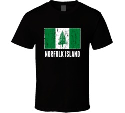 Norfolk Island Country Flag Patriotic Distressed T Shirt
