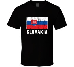 Slovakia Country Flag Patriotic Distressed T Shirt